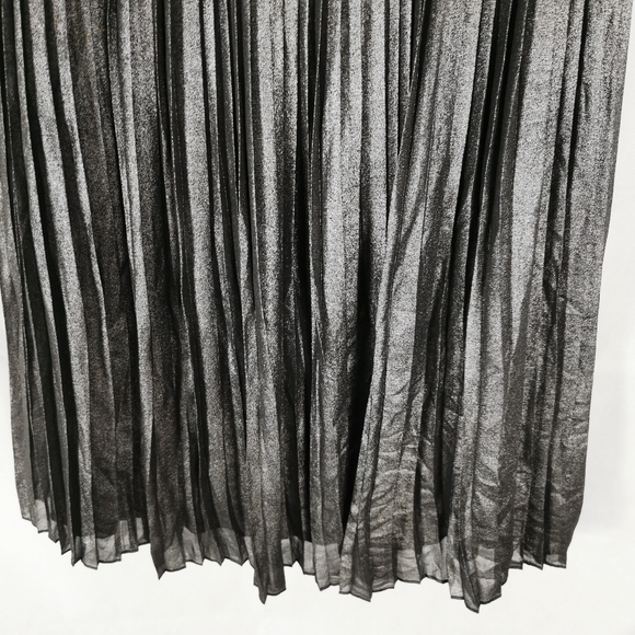 Ladies Phase Eight Grey Gunmetal Pleated Skirt A Line Party Evening Occasion - Picture 3 of 5